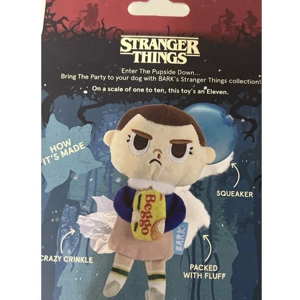 Bark Stranger Things Eleven Off-Leash Plush Dog Toy Squeaker Crinkle XS-M 0-50lb